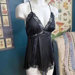 Vintage 70s Black Teddy Made in USA size M